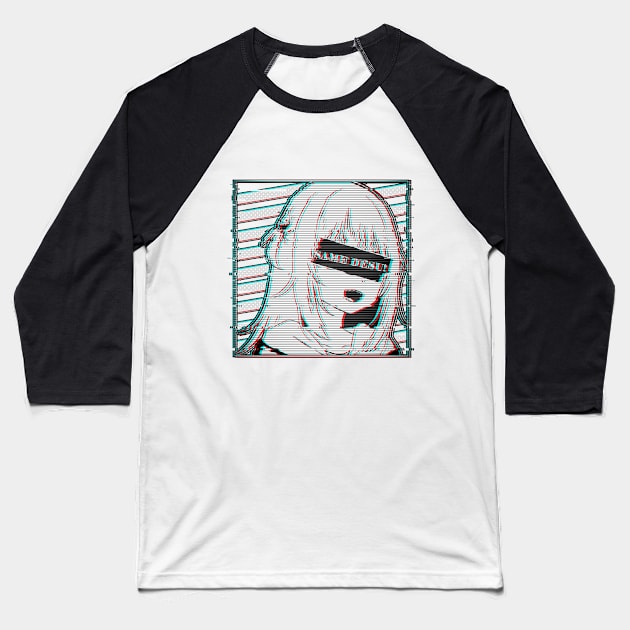 Gawr Gura Hololive En Glitched Baseball T-Shirt by TonaPlancarte